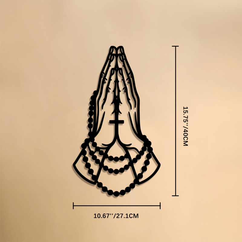 Christianartworkshop Laser Cut Praying Hands Metal Decor: Token of Peaceful Heartfelt Prayer - 15.75''*10.67''*0.04''/40*27.1*0.1cm - image 6