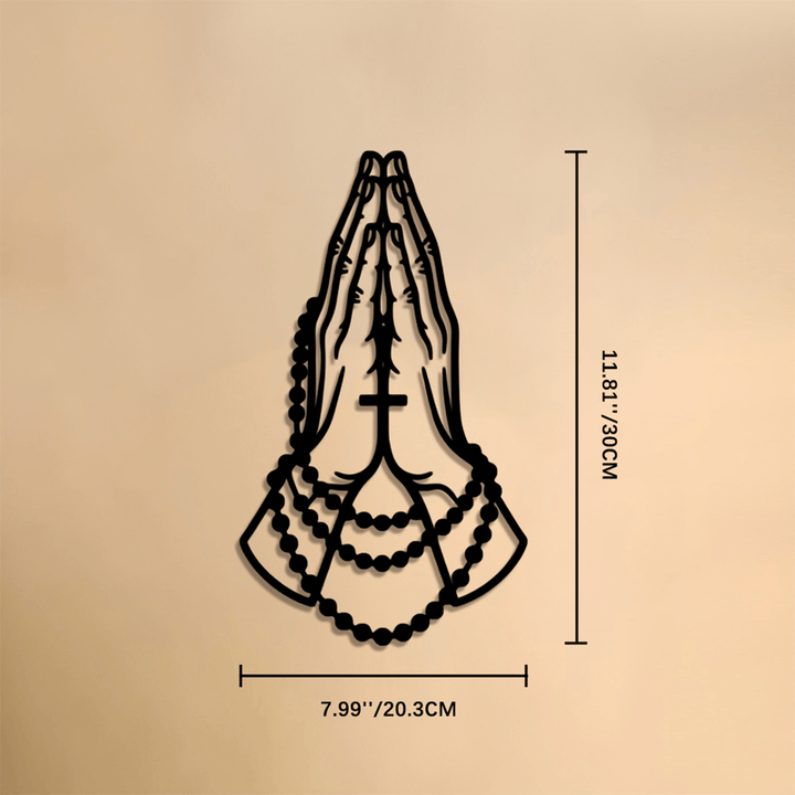 Christianartworkshop Laser Cut Praying Hands Metal Decor: Token of Peaceful Heartfelt Prayer - 11.81''*7.99''*0.04''/30*20.3*0.1cm - image 5