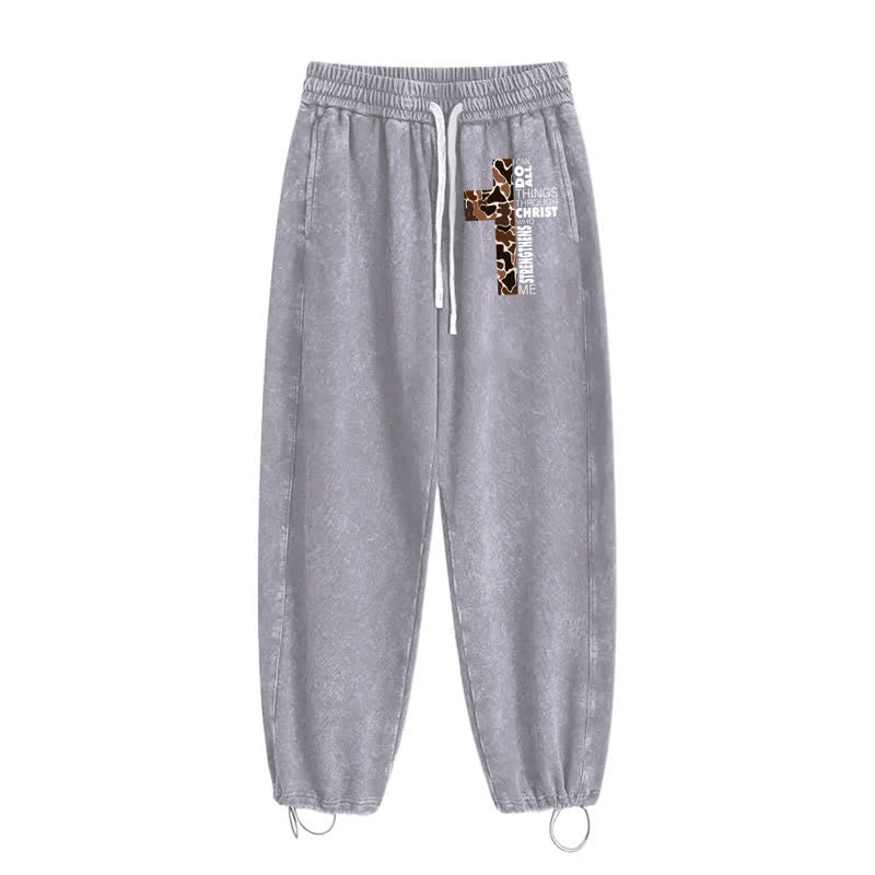 Christianartworkshop Walk By Faith Leopard Cross Washed Sweatpants - image 18