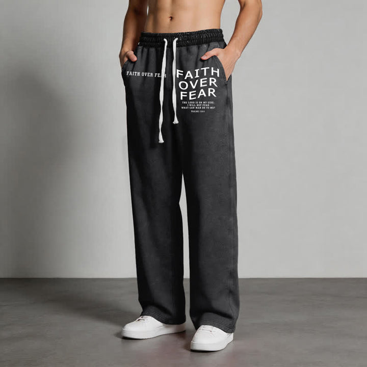 Christianartworkshop Faith Over Fear Statement Washed Sweatpants - image 12