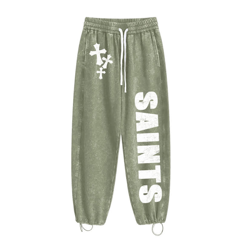 Christianartworkshop Saints Cross Stonewashed Street Washed Sweatpants - image 18
