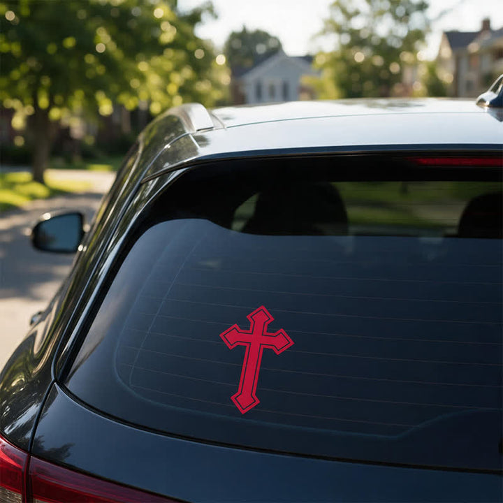 Christianartworkshop Bold Outline Cross Windshield Sticker: Symbol of Gentle Sacred Witness - image 2