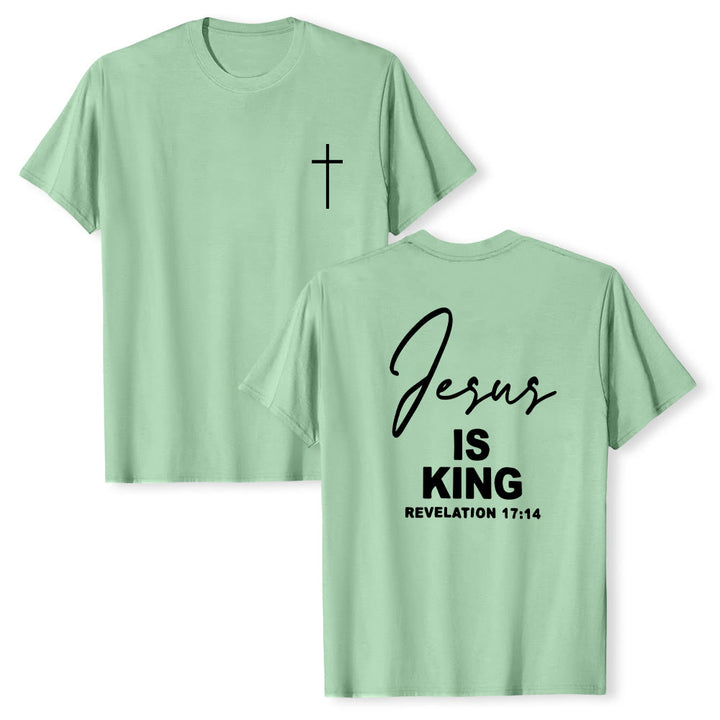 Christianartworkshop "Jesus IS KING" T-shirt - Light Green - 2XL - image 25