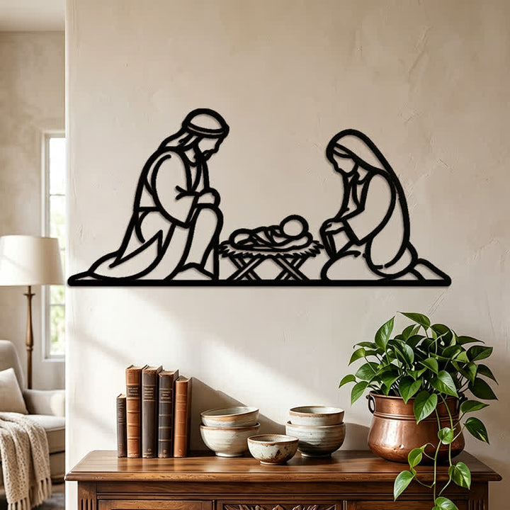Christianartworkshop Outline Holy Nativity Metal Wall Decor: Token of Peaceful Divine Arrival - image 4