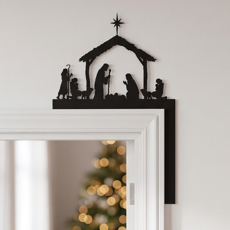 Christianartworkshop Silhouette Holy Family Manger Metal Sign: Symbol of Warm Sacred Grace - image 2