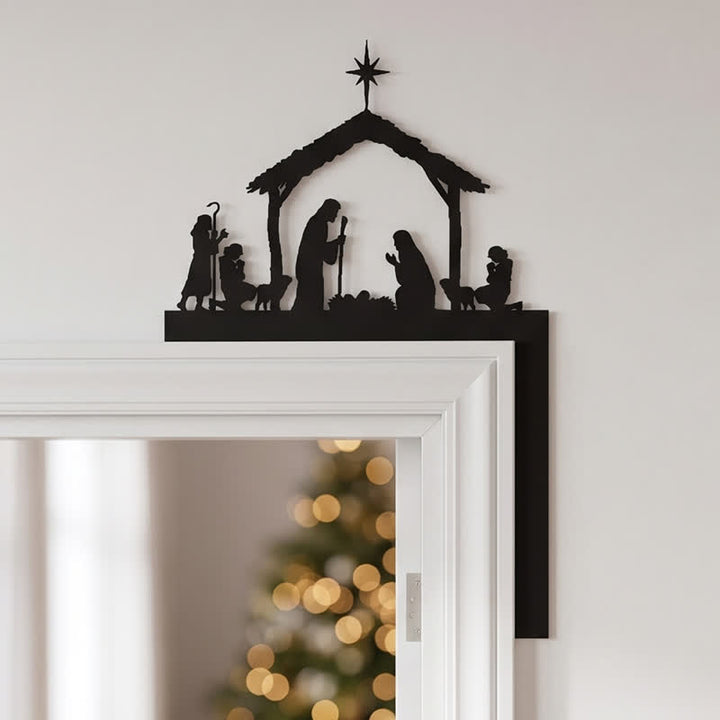 Christianartworkshop Silhouette Holy Family Manger Metal Sign: Symbol of Warm Sacred Grace - image 2
