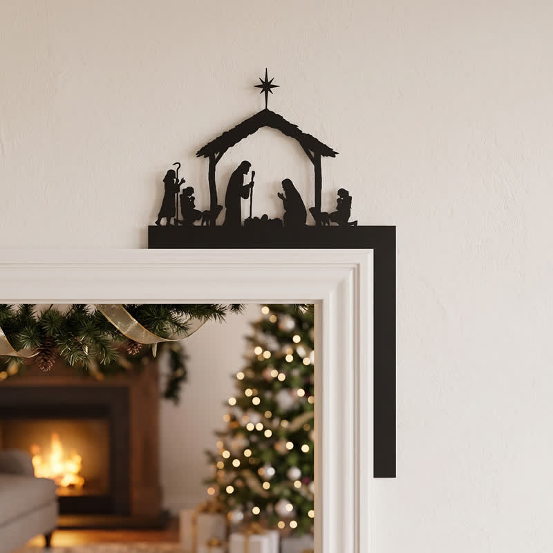 Christianartworkshop Silhouette Holy Family Manger Metal Sign: Symbol of Warm Sacred Grace - image 3