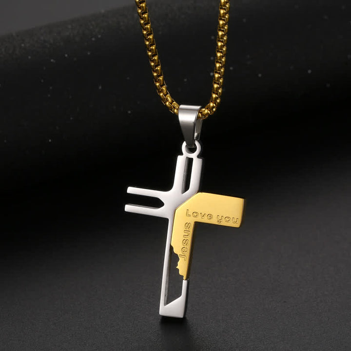 Christianartworkshop Sleek Stainless Steel Cross Necklace: Vessel of Sacred Gentle Grace - Golden - image 2