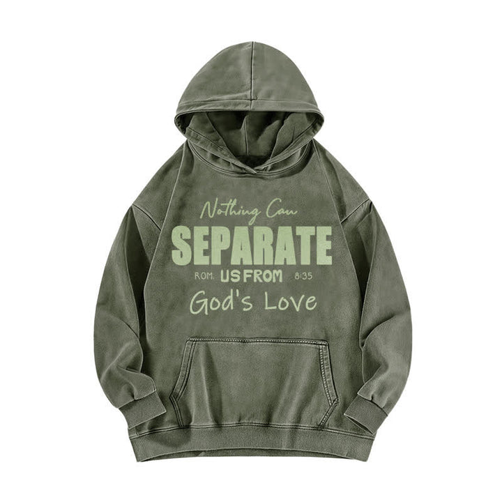 Christianartworkshop Nothing Can Separate Us From God's Love Washed Hoodie - Army Green - 5XL - image 2