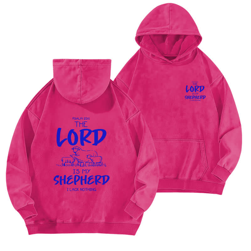 Christianartworkshop Psalm 23 Shepherd Fleece Washed Hoodie - Rose - 5XL - image 15