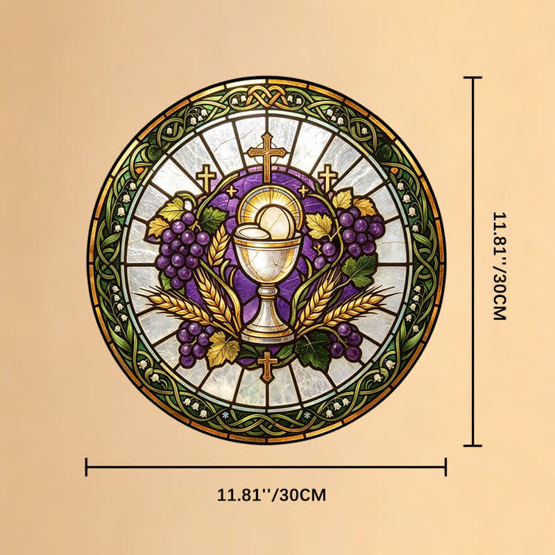 Christianartworkshop Radiant Holy Chalice Stained Glass Suncatcher: Emblem of Pure Heavenly Grace - 11.81''*11.81''*0.14''/30*30*0.35cm - image 10