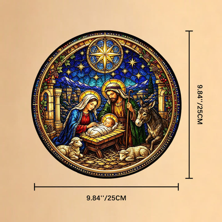 Christianartworkshop Star of Bethlehem Nativity Glass Suncatcher: Emblem of Gentle Divine Promise - 9.84''*9.84''*0.14''/25*25*0.35cm - image 9