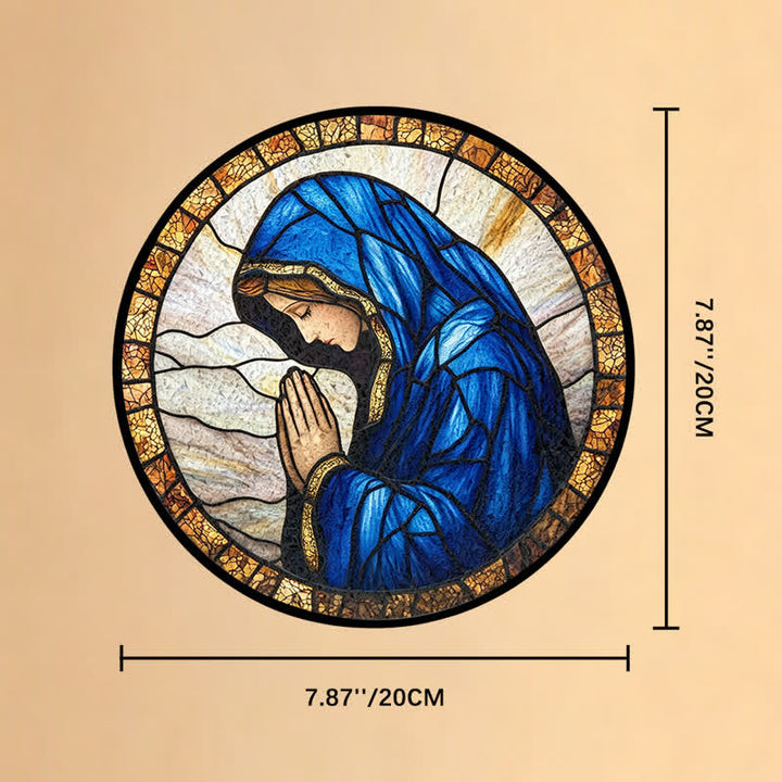 Christianartworkshop Praying Our Lady Stained Glass Suncatcher: Emblem of Pure Heavenly Grace - 7.87''*7.87''*0.14''/20*20*0.35cm - image 8