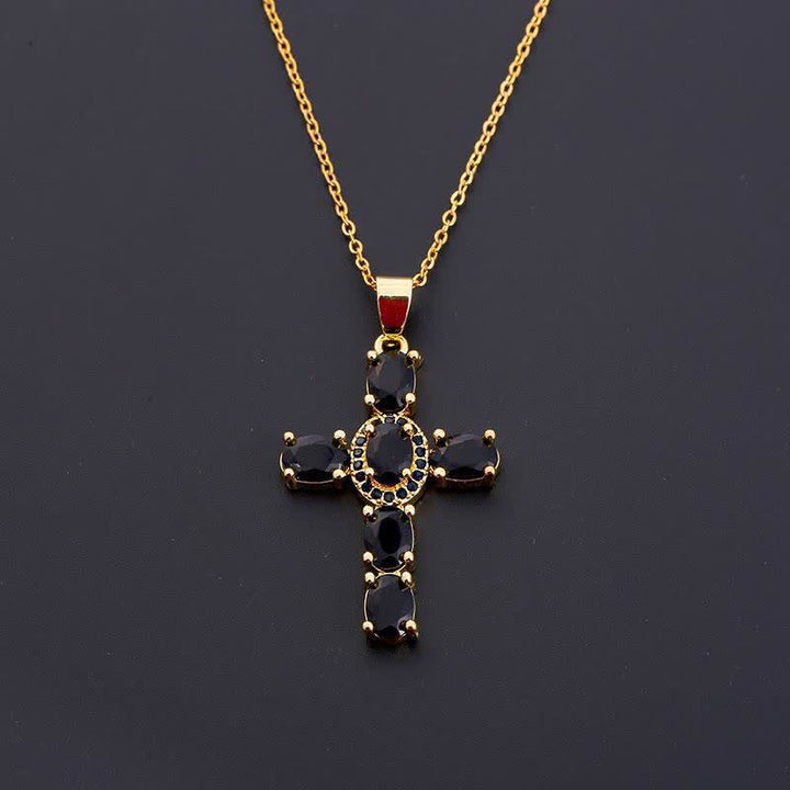 Christianartworkshop Sacred Gem Cross Necklace: Symbol of Calm Abiding Peace - Black - image 5