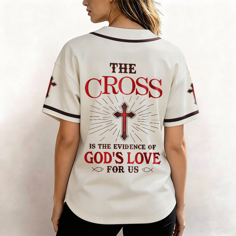 Christianartworkshop The Cross Is The Evidence Of God's Love Unisex Baseball Jersey - image 3