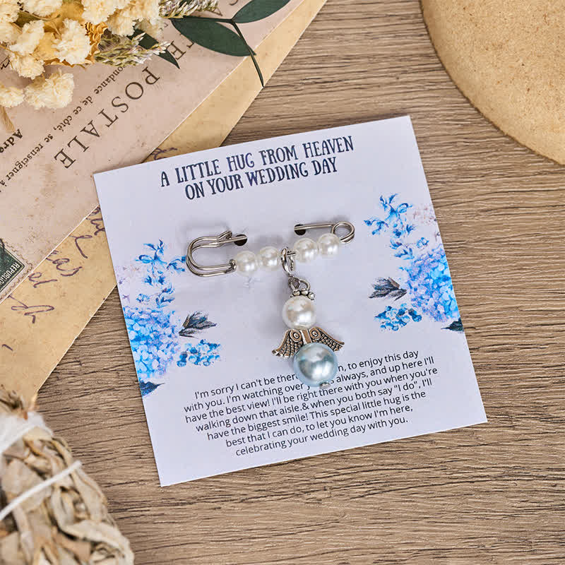 Christianartworkshop Pearl Keepsake Brooch Charm with Heavenly Symbols: Symbol of Gentle Guardianship - Guardian Angel A - image 1