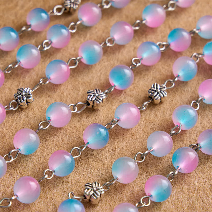 Christianartworkshop Ornate Our Lady of Miraculous Medal Rosary with Glass Beads: Sign of Divine Shelter - image 1