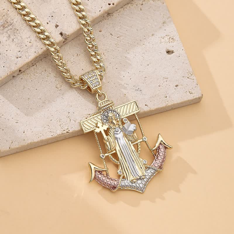 Christianartworkshop Iconic Necklace Featuring St. Jude & St. Christopher: Emblem Of Uplifting Divine Hope - St. Jude B - image 10