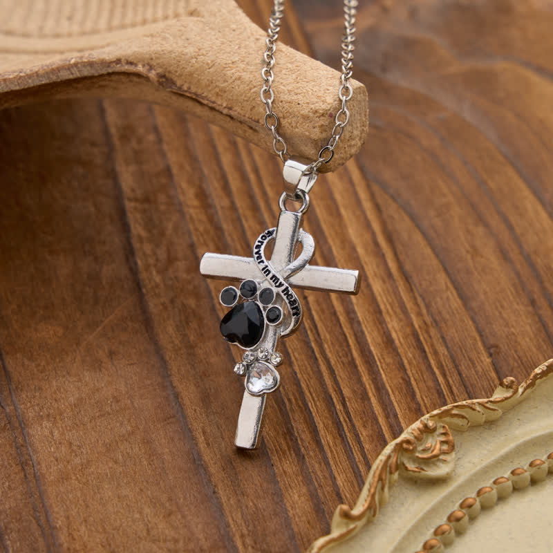 Christianartworkshop Paw Print Memorial Alloy Cross Necklace: Emblem Of Tender Heavenly Remembrance - image 4