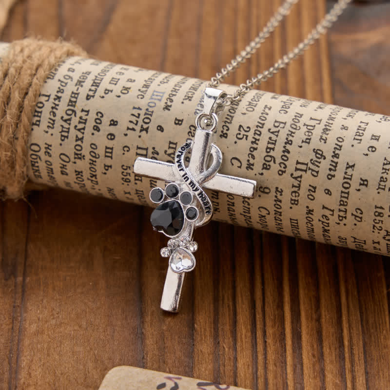 Christianartworkshop Paw Print Memorial Alloy Cross Necklace: Emblem Of Tender Heavenly Remembrance - image 6