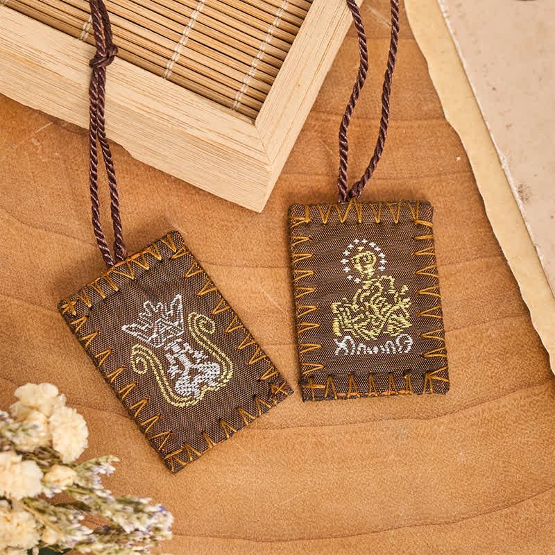 Christianartworkshop Dual‑Panel Soft Textile Scapular Set With Our Lady: Symbol of Serene Grace - Our Lady - image 0
