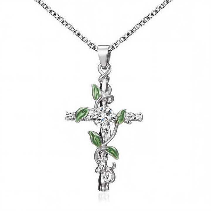 Christianartworkshop Nature Inspired Vine Cross Chain Necklace: Symbol of Rooted Heavenly Shelter - image 5