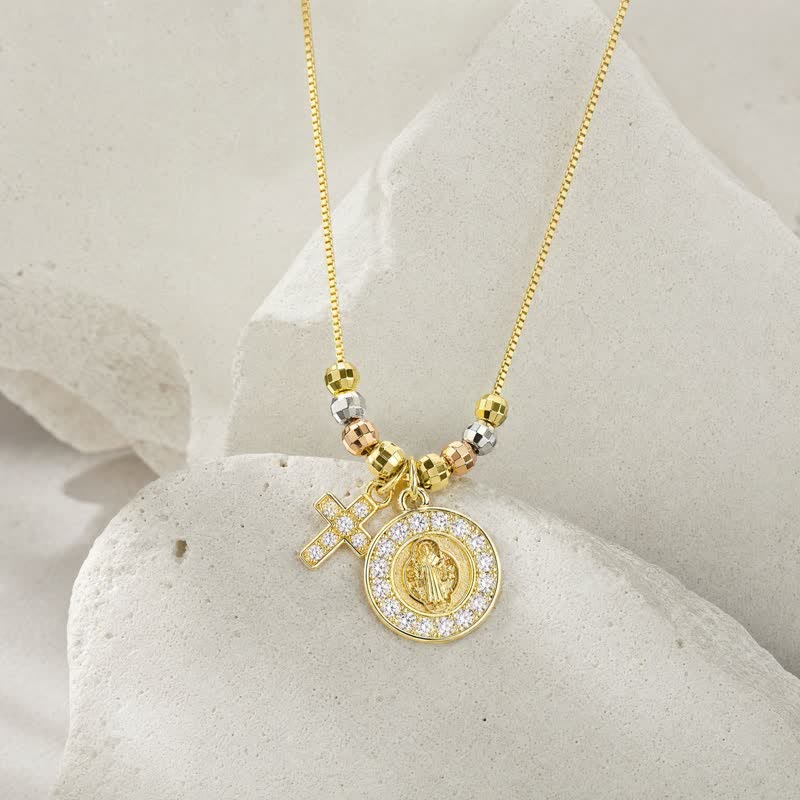 Christianartworkshop Mixed‑Bead St. Benedict Cross Pendant Necklace: Sign of Everlasting Sacred Safeguard - image 3