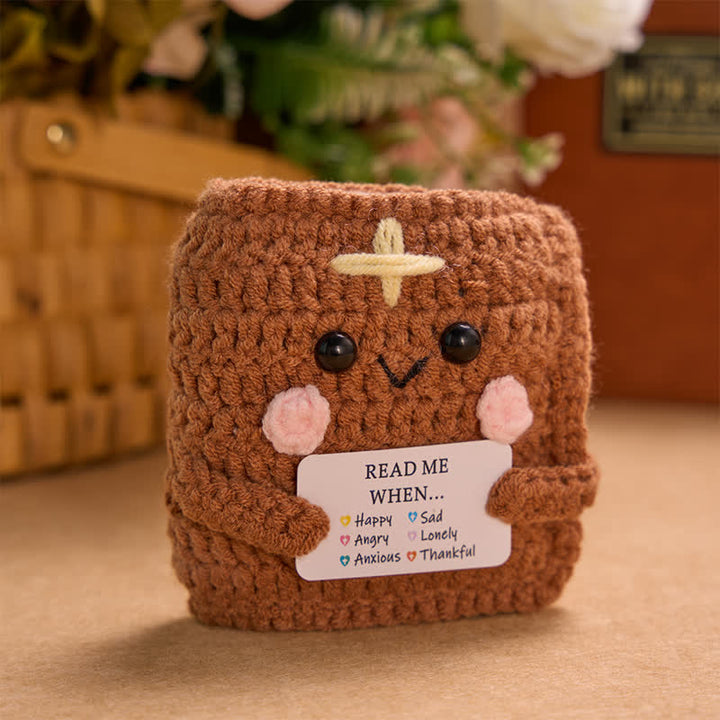 Christianartworkshop Dainty Hand‑Stitched Cross Yarn Plush Book: Carrier of Soft Heavenly Providence - Cross - image 0