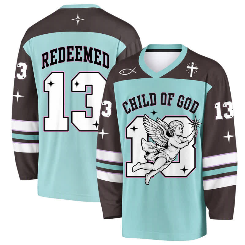 Christianartworkshop Child Of God Angel 13 Long Sleeve Hockey Jersey - 5XL - image 0