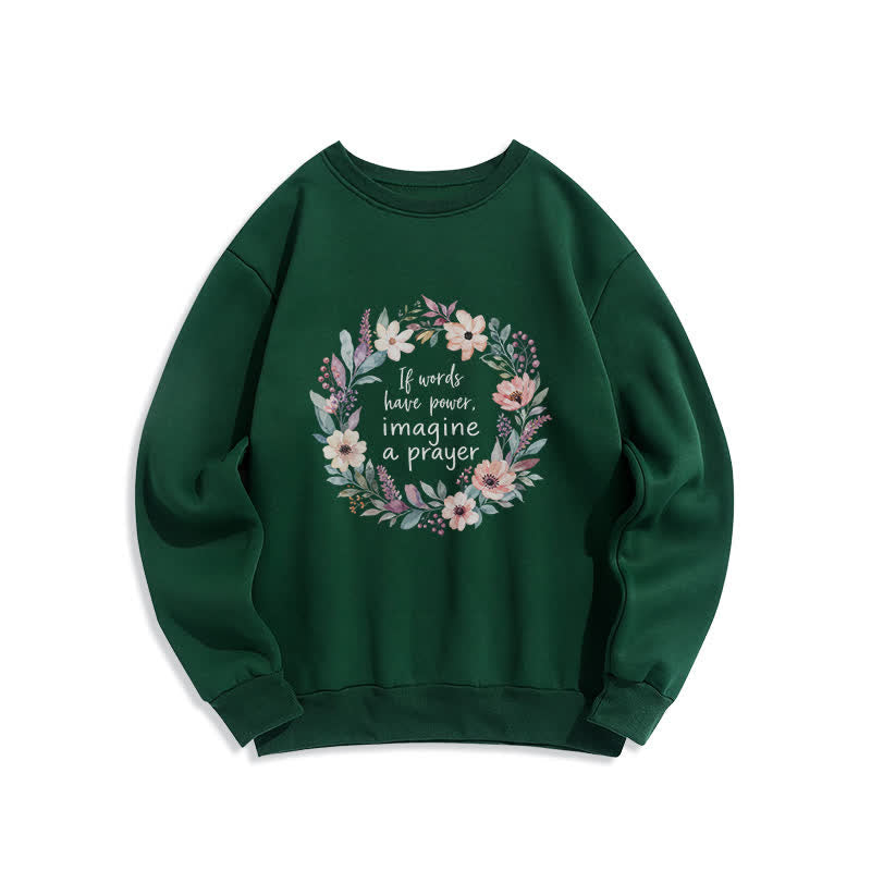 Christianartworkshop Floral Prayer Quote Cozy Crewneck Pullover Sweatshirt - Green - 2XL - image 5