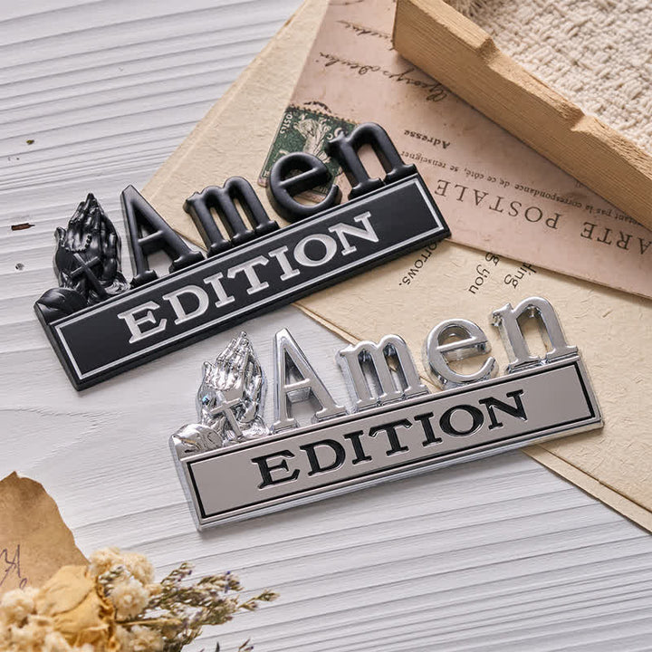 Christianartworkshop 3D Metal Car Sticker With Praying Hands & Cross: Badge of Unwavering Heavenly Care - image 3