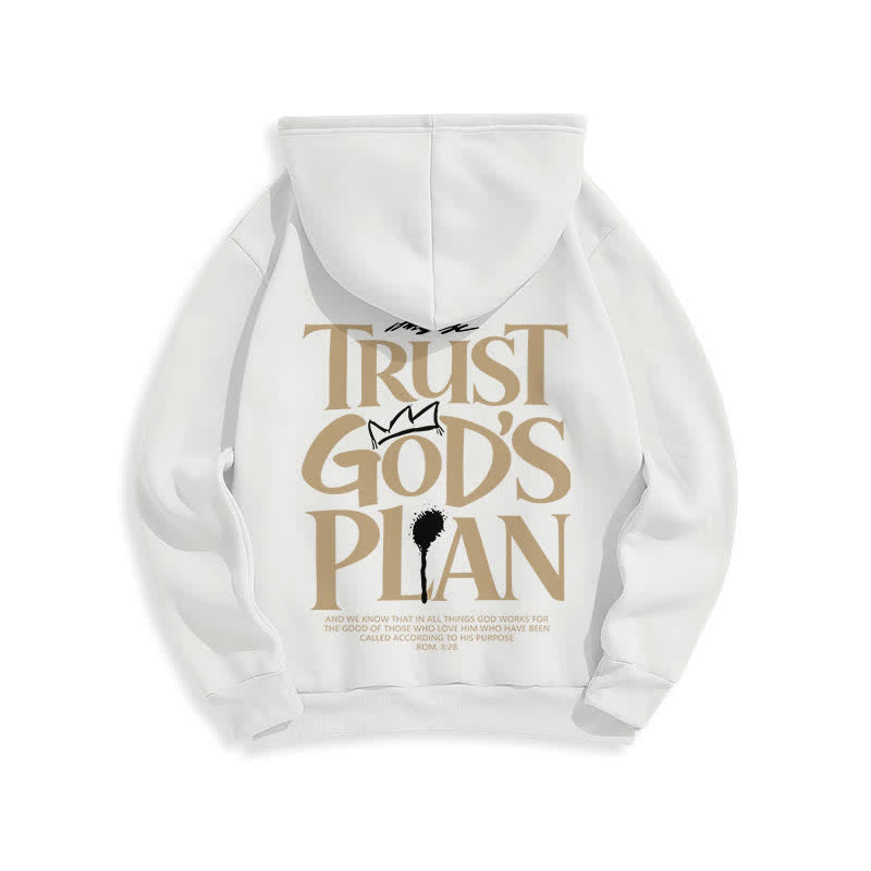 Christianartworkshop Trust God's Plan Brown Streetwear Pullover Hoodie - image 4