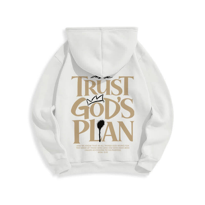 Christianartworkshop Trust God's Plan Brown Streetwear Pullover Hoodie - image 4
