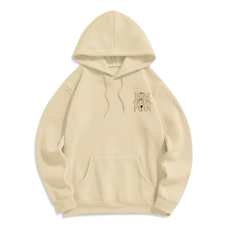 Christianartworkshop Trust God's Plan Brown Streetwear Pullover Hoodie - image 14