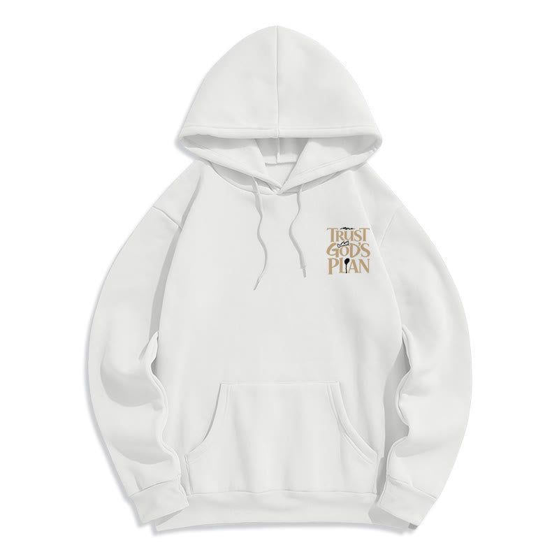 Christianartworkshop Trust God's Plan Brown Streetwear Pullover Hoodie - image 5