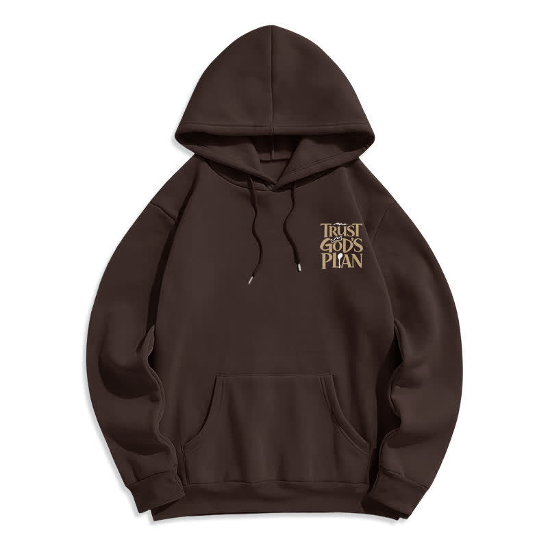 Christianartworkshop Trust God's Plan Brown Streetwear Pullover Hoodie - image 2