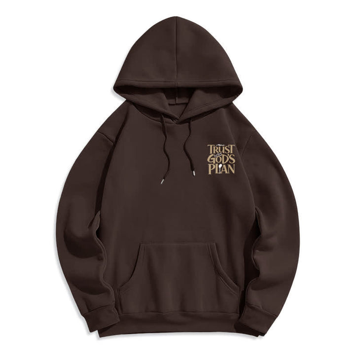 Christianartworkshop Trust God's Plan Brown Streetwear Pullover Hoodie - image 2