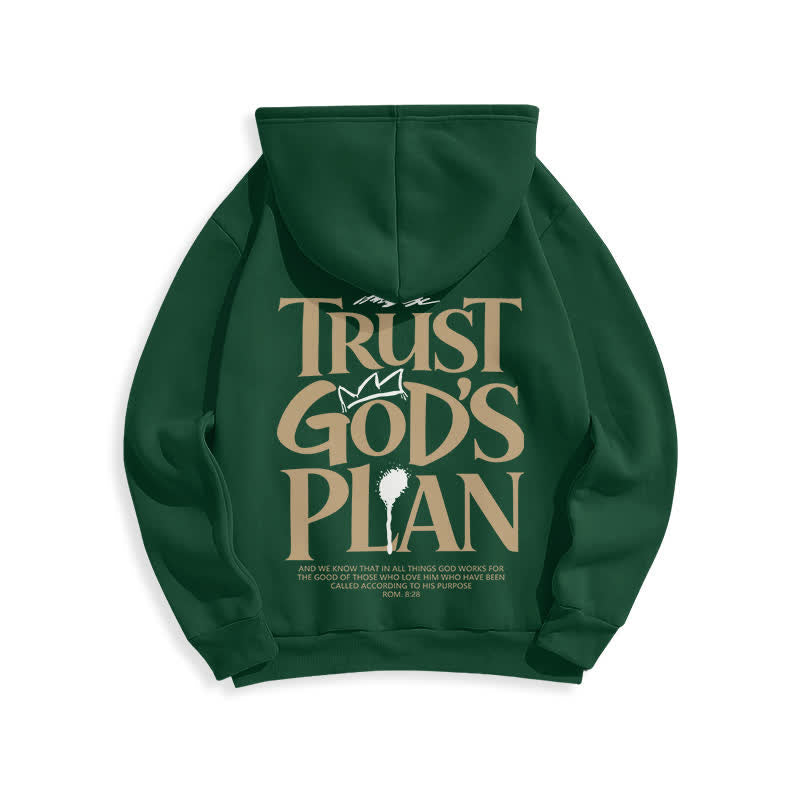 Christianartworkshop Trust God's Plan Brown Streetwear Pullover Hoodie - image 22