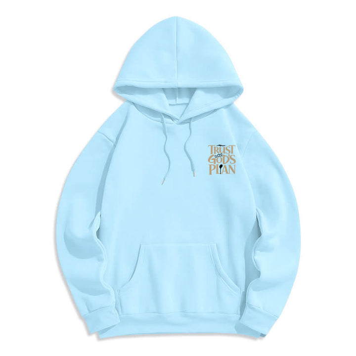 Christianartworkshop Trust God's Plan Brown Streetwear Pullover Hoodie - image 20