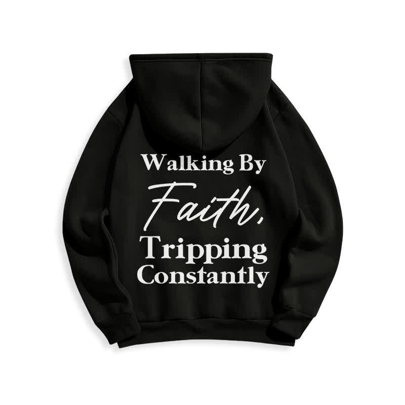 Christianartworkshop Walking By Faith Oversized Fleece Pullover Hoodie - image 1