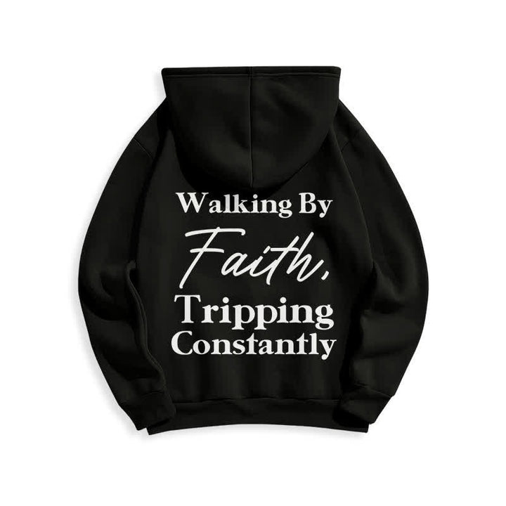 Christianartworkshop Walking By Faith Oversized Fleece Pullover Hoodie - image 1