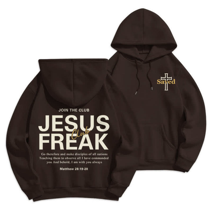 Christianartworkshop Jesus Freak Saved Oversized Fleece Pullover Hoodie - Brown - 2XL - image 9