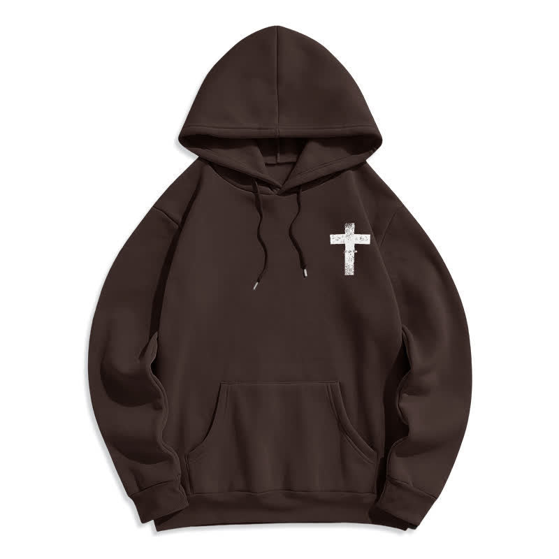 Christianartworkshop Seek Jesus Distressed Back Print Fleece Lined Hoodie - image 17