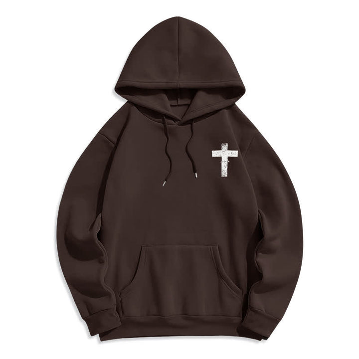 Christianartworkshop Seek Jesus Distressed Back Print Fleece Lined Hoodie - image 17