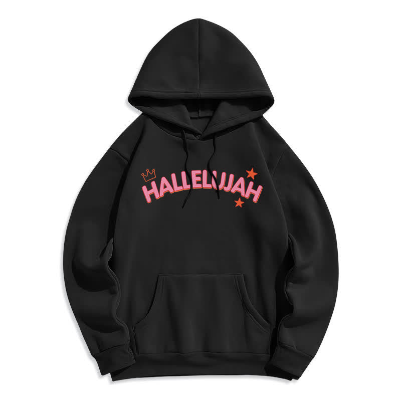 Christianartworkshop Hallelujah Crowned Stars Fleece Pullover Hoodie - image 5