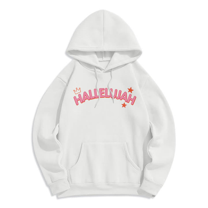 Christianartworkshop Hallelujah Crowned Stars Fleece Pullover Hoodie - image 2