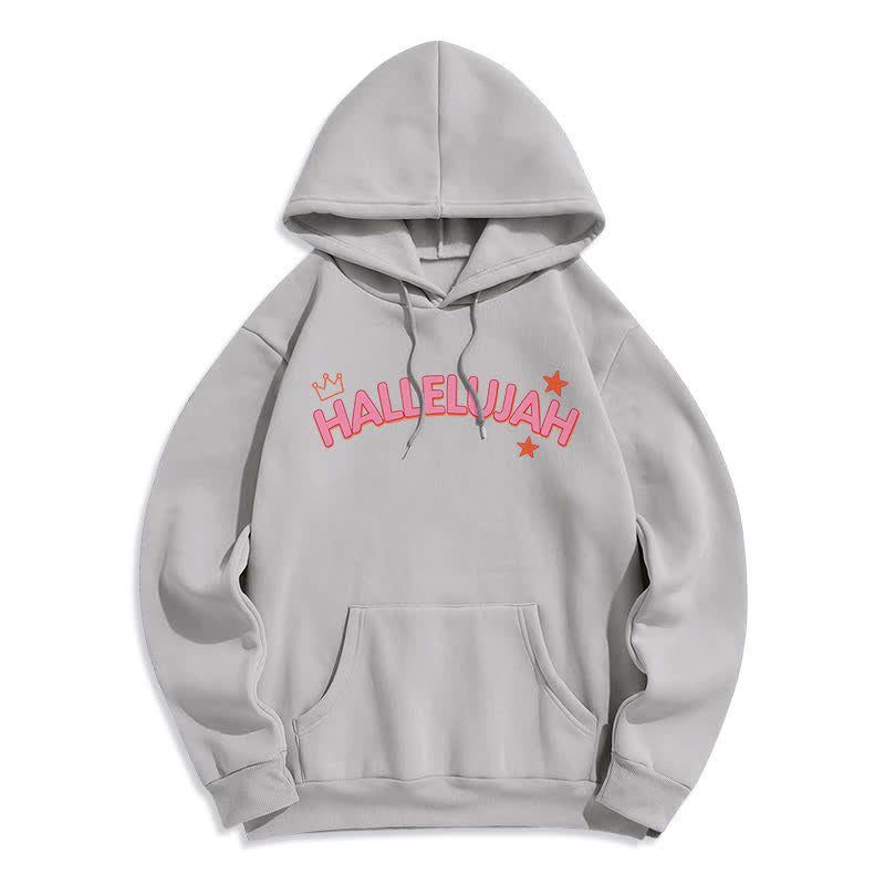 Christianartworkshop Hallelujah Crowned Stars Fleece Pullover Hoodie - image 8