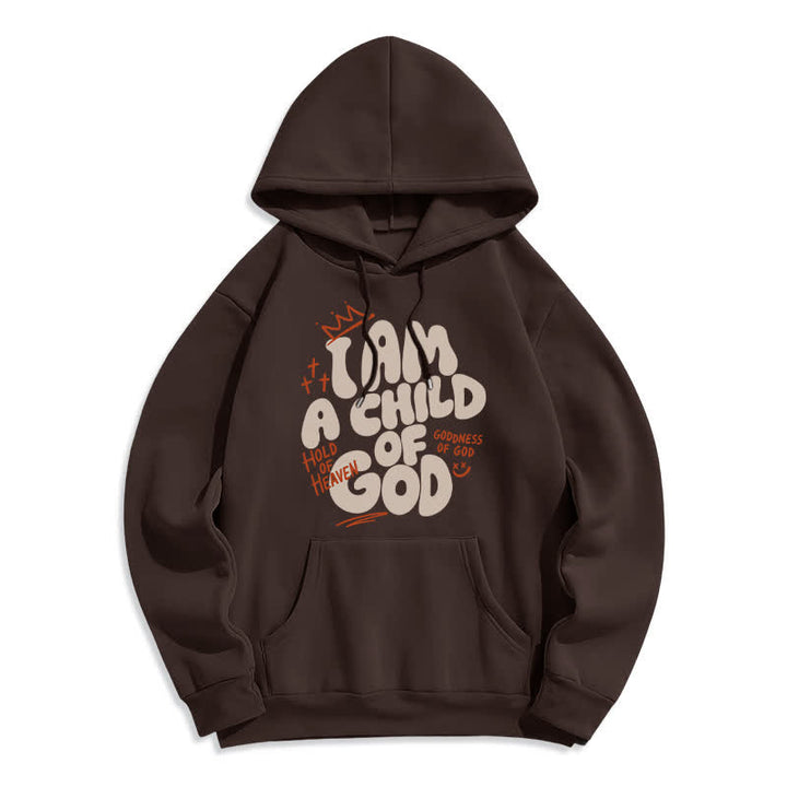 Christianartworkshop Child Of God Graffiti Oversized Fleece Lined Pullover Hoodie - Brown - 2XL - image 2
