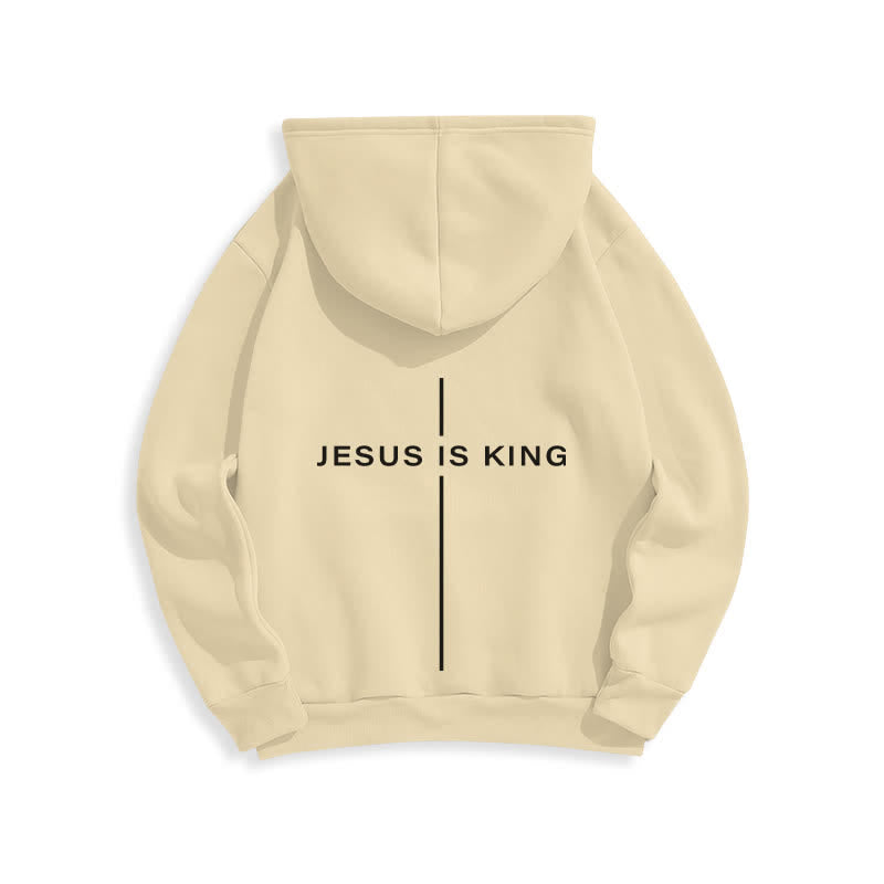 Christianartworkshop Jesus Is King Streetwear Fleece Lined Pullover Hoodie - image 7