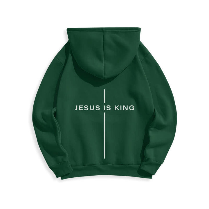 Christianartworkshop Jesus Is King Streetwear Fleece Lined Pullover Hoodie - image 13